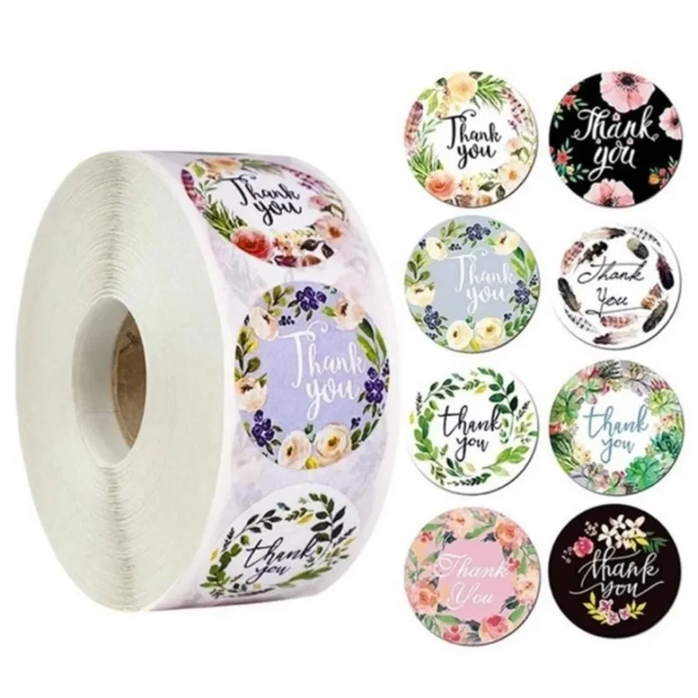 500!! 1-inch Thank You Stickers Packaging
